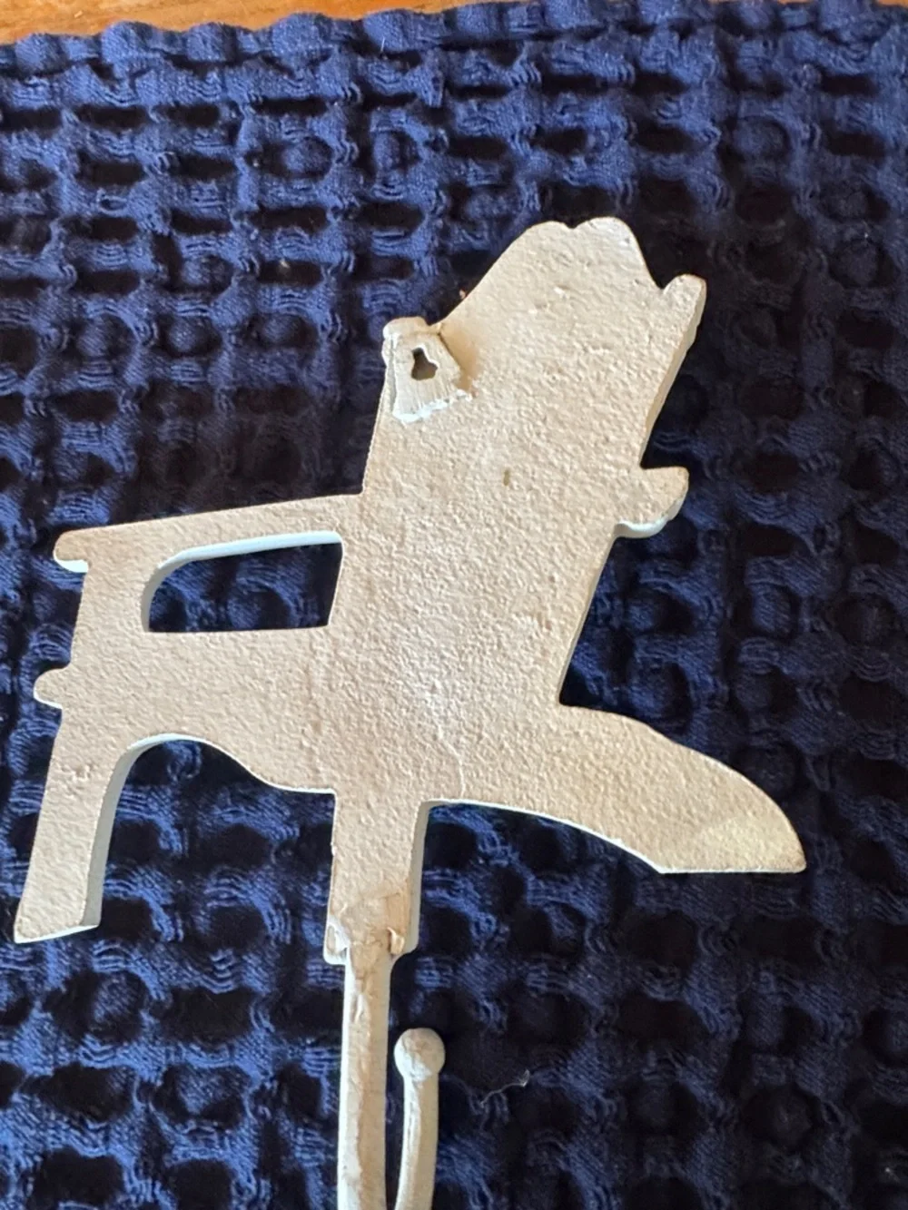 Set of 3 Large Decorative White Metal Wall Hooks beach chair